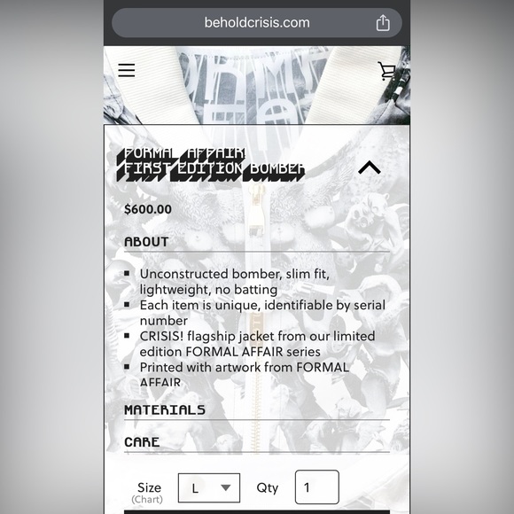 Bourbon Summer Cartoon Crisis Formal Affair! First Edition Bomber - Picture 5 of 9